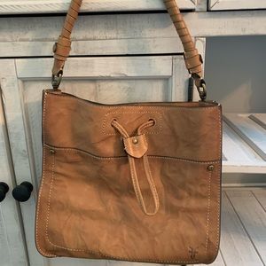Frye purse, light cognac leather, Preowned